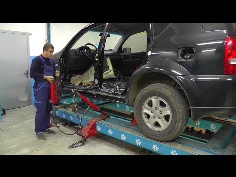 Видео: SsangYong Rexton. Вытяжка средней стойки. Порога.
