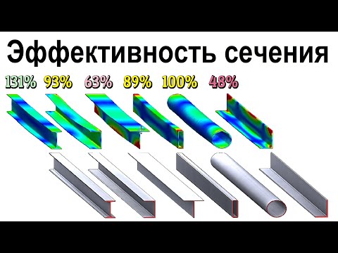Видео: Разные сечения под нагрузкой в Solidworks