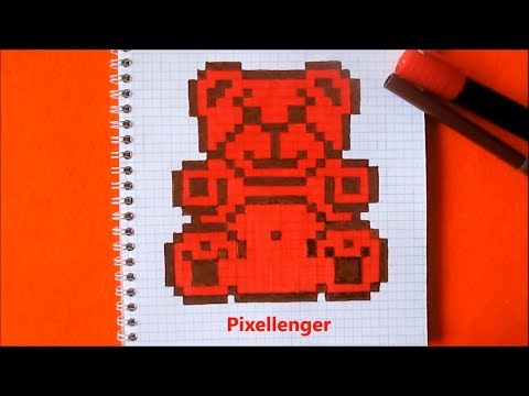 Видео: Как нарисовать Медведя Валеру по клеточкам в тетради Пиксель Арт