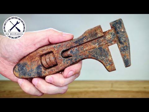 Видео: Старинный ржавый разводной ключ - Реставрация