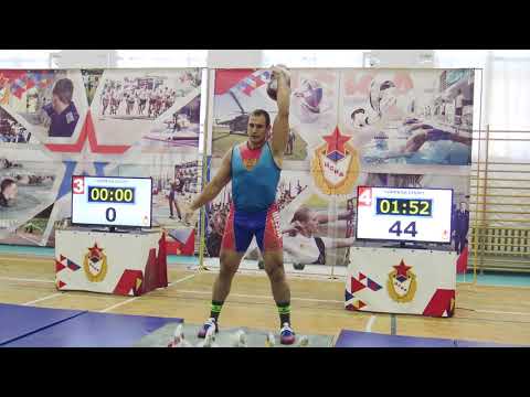 Видео: Армейский гиревой рывок  Иван Денисов  32 кг Показательное выступление