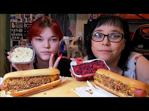 Видео: Мукбанг | Хот-Доги,Салат Оливье,салат Винегрет| Обжор Асмр 