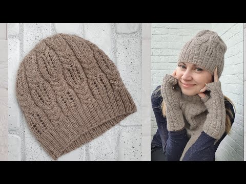 Видео: МК Ажурная шапочка-чулок без отворота на осень и весну. Связанная японским узором.