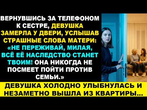 Видео: Вернувшись за забытым телефоном к сестре, она замерла у двери, услышав страшные слова матери История