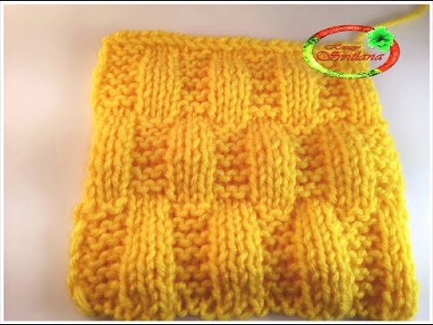 Видео: №20 Простой, легкий узор спицами Только лицевые и изнаночные петли. "Плетенка" Объемный рельефный.