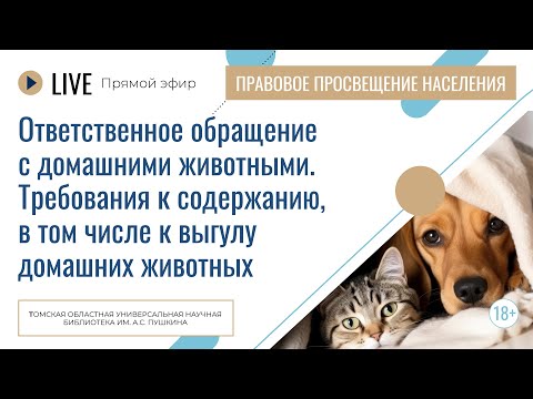 Видео: Ответственное обращение с домашними животными | Лекция