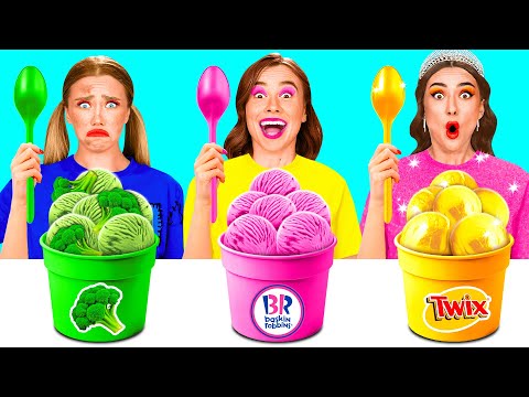 Видео: Бедная vs Богатая vs Ультра Богатая еда Челлендж | Вкусные Кухонные Лайфхаки от BaRaDa Challenge