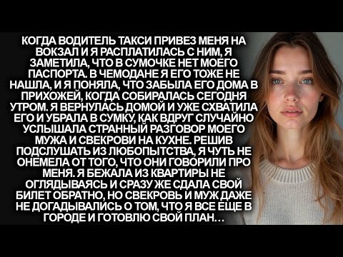Видео: Я вернулась с вокзала за забытым паспортом  Но случайно подслушав разговор мужа и свекрови…