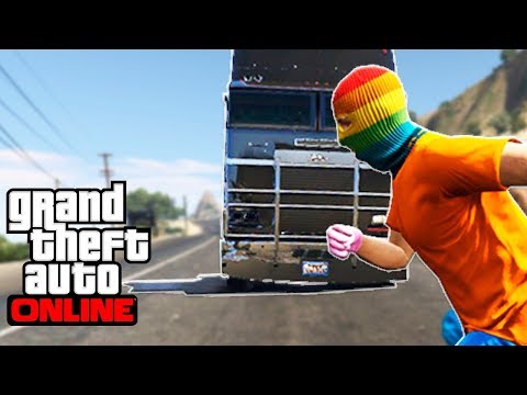 Видео: ЕЛЕ УВЕРНУЛСЯ ОТ ГРУЗОВИКА! ВЕЛОСИПЕДЫ VS ГРУЗОВИКИ В ГТА 5 ОНЛАЙН