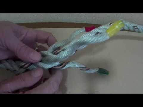 Видео: Замок для сплетения гаши. 3х прядный канат. Eye Splice In 3 Strand Rope. ロープのハッシュを作る