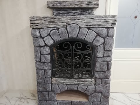 Видео: Декор кирпичного камина арт бетоном