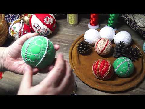 Видео: Машинная вышивка: Новогодние шары.