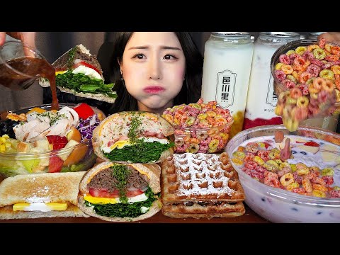 Видео: 👍 Щедрый Десерт АSMR Мукбанг Сэндвич с говядиной Фруктовый пунш вафлиㅣDessert Mukbang