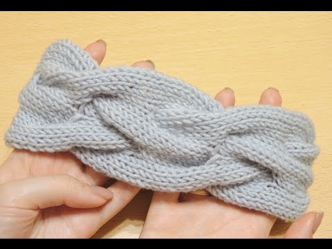Видео: Объемная повязка на голову спицами. // Knitting headband