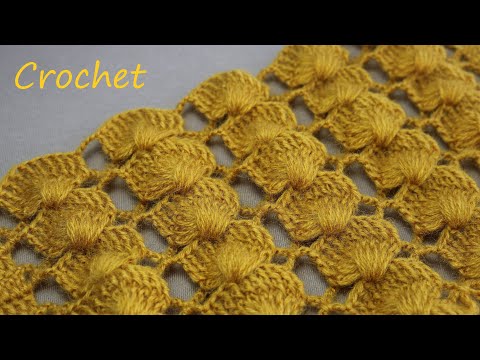 Видео: Узор РАКУШКИ крючком ПРОСТОЕ ВЯЗАНИЕ для начинающих EASY Pattern Crochet for beginners