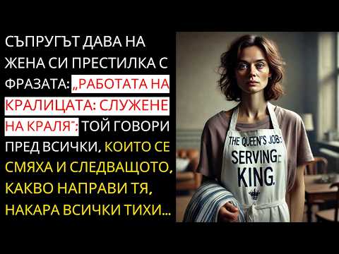 Видео: Съпругът дава на жена си престилка с думите „Работата на кралицата Служене на краля“; и всички...