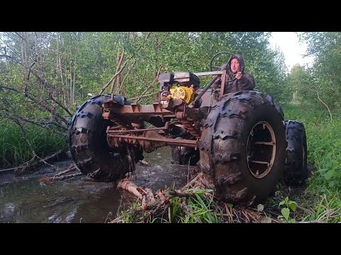 Видео: Вездеход из уазика. #вездеход #болотоход #offroad #automobile #бездорожье #каракат #самоделка #уаз
