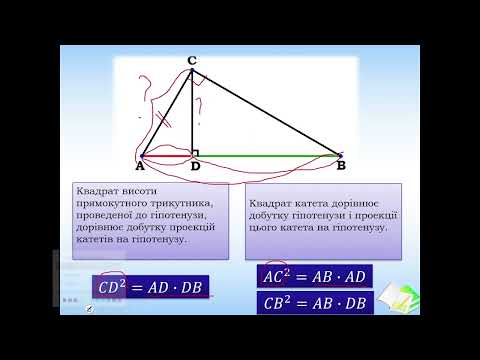 Видео: Метричні співвідношення у прямокутному трикутнику