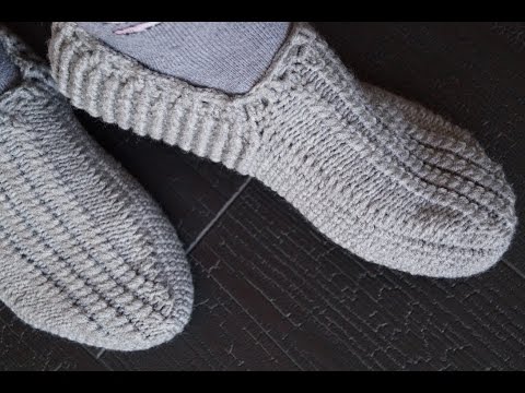 Видео: Как связать домашние тапочки 🧦 на готовой стельке (крючок и спицы)