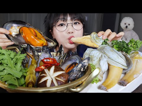 Видео: Ешьте суп из моллюсков и слоновьих моллюсков.🐚Mukbang ASMR