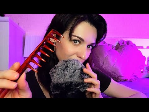 Видео: АСМР для сна 💜 Поцелуи, близкий шёпот, звуки по ветрозащите и расчёсывание волос 😌 ASMR Whispers & 💋