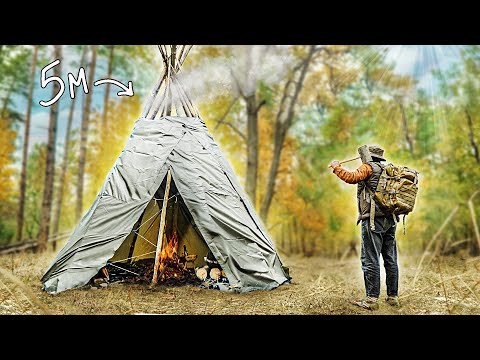 Видео: 24 ЧАСА В "ТИПИ" (ВИГВАМ) - выживание!