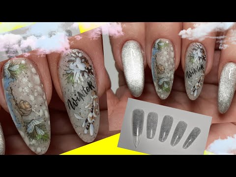 Видео: *647*Сама себе мастер!Быстрое наращивание на самодельные Гелевые типсы.Зимний дизайн.