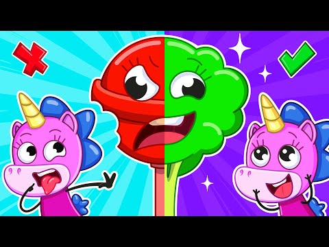 Видео: Сладости vs Овощи! | Учим Здоровые Привычки для Детей 🍭🥦 | Крошка Мими🦄