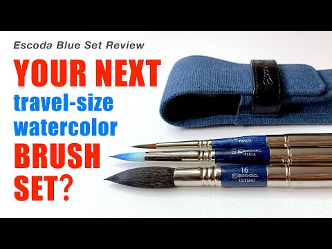 Видео: ЛУЧШИЙ НОВЫЙ НАБОР АКВАРЕЛЬНЫХ ДОРОЖНЫХ КИСТЕЙ? 🎨 Обзор набора Escoda Blue: Perla, Ultimo и Prado...