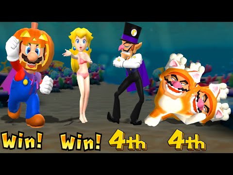 Видео: Mario Party 9 Boss Rush Challenge - Mario vs Peach vs Waluigi vs Wario (сложность Master)