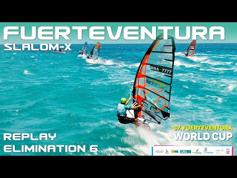 Видео: Slalom-X Elimination 6 Finals | 37. Кубок мира по виндсерфингу на Фуэртевентуре — PWA Slalom-X Wo...