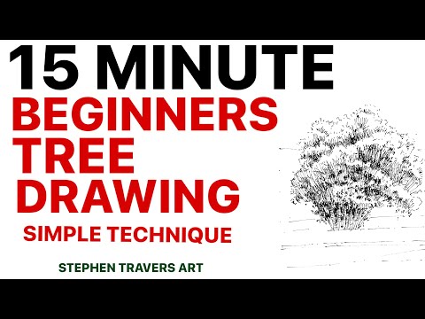 Видео: Простая техника рисования деревьев с отличными результатами!