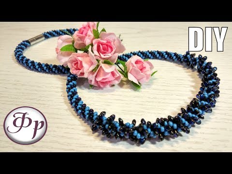 Видео: Колье из бисера Соло. Жгут без крючка и иголки. Диск Кумихимо.