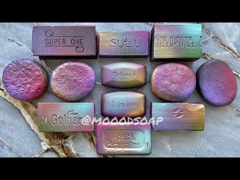 Видео: ASMR cutting painted soaps. АСМР резка крашенного мыла. No talking.