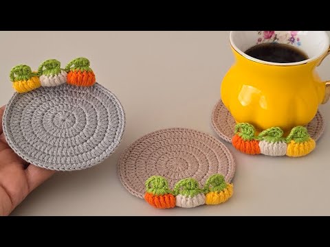 Видео: 🍂 Вязаные крючком тыквенные подставки | Вирусное вязание крючком на Хэллоуин 🎃