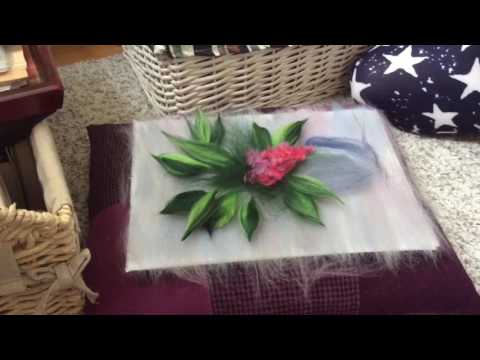 Видео: Мастер-класс. картина из шерсти. Сирень.Основные моменты.Релакс:)