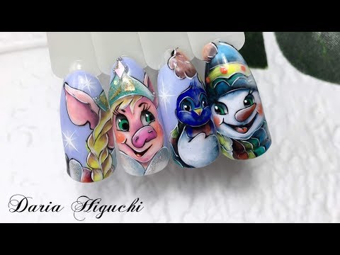 Видео: Зимний Дизайн Ногтей! Как Рисовать Карандашом на Типсах!