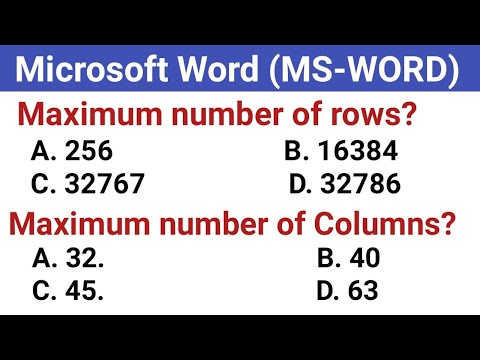 Видео: MS Word MCQ II Важные вопросы II Топ-20 MCQ от MS-Word