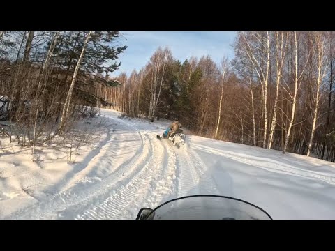 Видео: Катаемся на снегоходе АртикКэт и Рысь500,Сломались в поле в 3 км от деревни, охота на заяца -хитреца