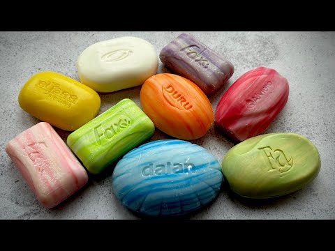 Видео: ASMR soap/ Dry soap cutting 💚🩵❤️💜🤍💛/ Резка сухого мыла 