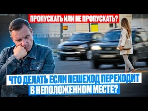 Видео: Нужно ли пропускать пешехода, если он переходит дорогу в неположенном месте?