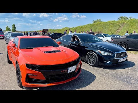 Видео: Infiniti Q50 КИНУЛА ВЫЗОВ Camaro SS 6.2, Audi S3, Mercedes CLS 6.3 AMG