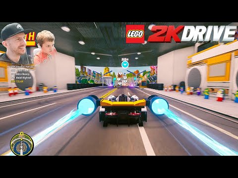 Видео: Машинки LEGO 2K Drive - Никита и папа играют в гонки для детей от ЛЕГО