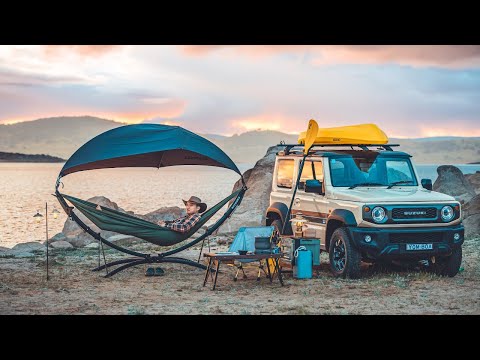 Видео: Соло-кемпинг у озера в Австралии с моим Jimny｜Расслабляющее ASMR｜Aecooly CamperKit