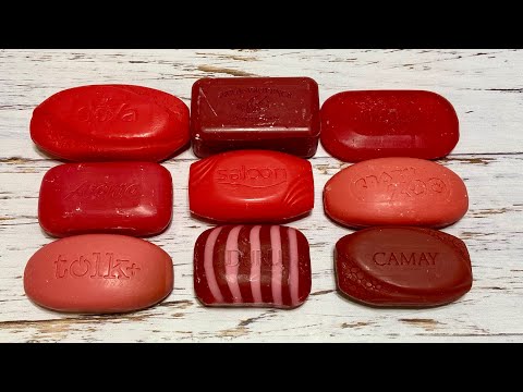 Видео: ASMR Soap/ cutting dry red soap/ резка сухого красного мыла
