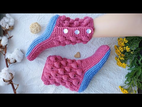 Видео: Следки-сапожки "Малинки". ДОМАШНИЕ носочки.