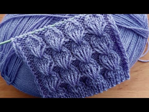 Видео: Объёмный узор спицами . Самый лучший  и лёгкий в исполнении.