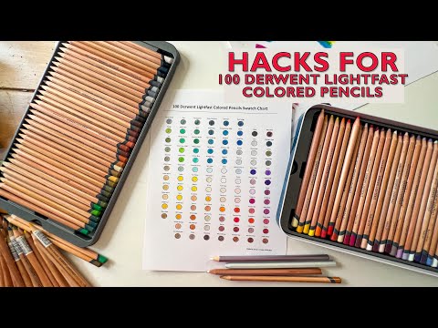 Видео: Секрет светостойких цветных карандашей Derwent: 100 карандашей, образцов и техник