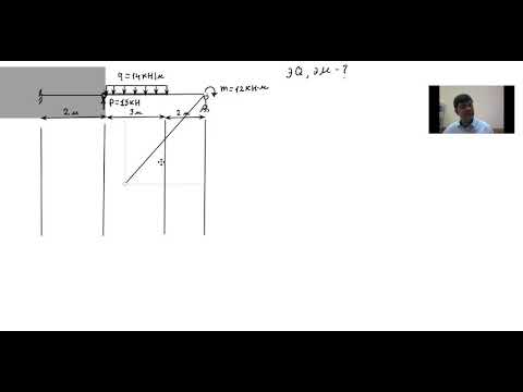 Видео: Изгиб. Эпюры Q и М. Балка с промежуточным шарниром. Бонус: подбор сечения, эпюра напряжений.
