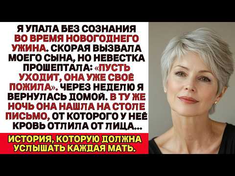 Видео: Я потеряла сознание во время новогоднего ужина. Скорая позвонила моему сыну,но невестка прошептала…